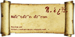 Nátán Áron névjegykártya
